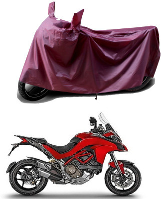 THE REAL ARV Waterproof Two Wheeler Cover for Ducati(Multistrada 1260, Maroon)