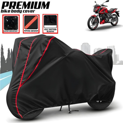 Mwiss Waterproof Two Wheeler Cover for Bajaj(Pulsar N160, Black, Red)