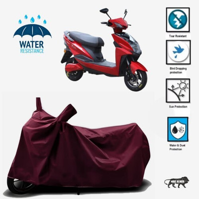 JSJINSIL Waterproof Two Wheeler Cover for Techo Electra(Raptor, Maroon)