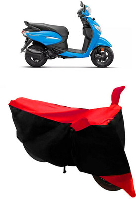 HEMSKAR Two Wheeler Cover for Hero(Pleasure Plus, Black, Red)