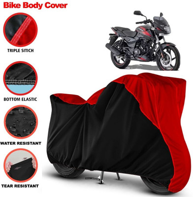 Grizzly Two Wheeler Cover for Bajaj(Pulsar 150, Black, Red)