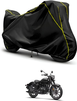 CODOKI Waterproof Two Wheeler Cover for Royal Enfield(Classic 350, Black, Black)