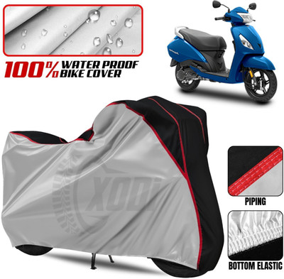 xodi Waterproof Two Wheeler Cover for TVS(Jupiter, Silver, Black)