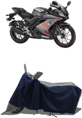 SUGASHRI Waterproof Two Wheeler Cover for Yamaha(YZF-R15 V3 New BS6, Grey, Blue)