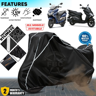 AutoGalaxy Waterproof Two Wheeler Cover for Suzuki(Burgman Street, Black, White)