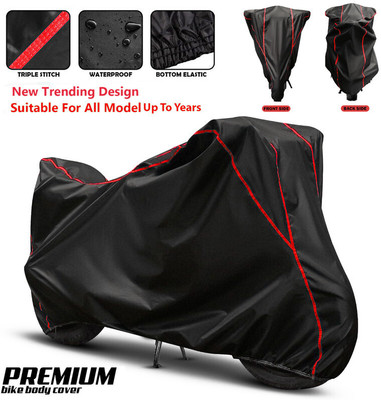 SMDP Waterproof Two Wheeler Cover for Bajaj(CT100, Black, Red)