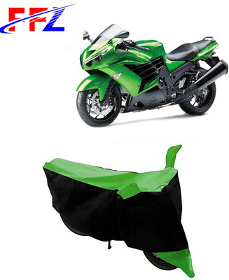FFZ Two Wheeler Cover for Kawasaki(Ninja ZX 14R, Black, Green)