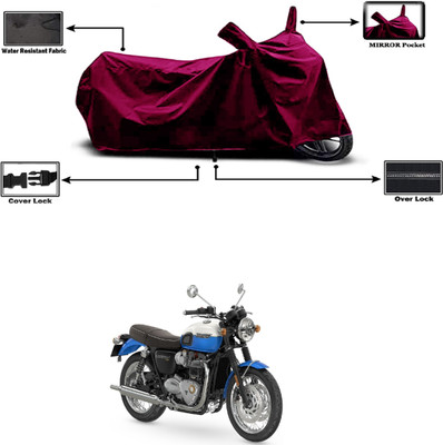 Amexride Two Wheeler Cover for Triumph(Bonneville T120 Black BS6, Maroon)