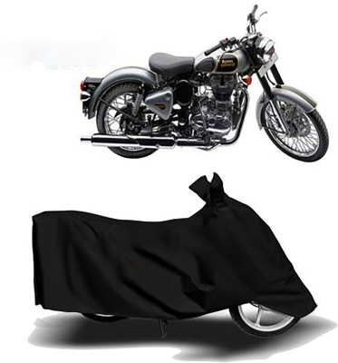 MWBB Waterproof Two Wheeler Cover for Royal Enfield(Classic 500, Black)