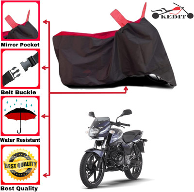 KEDIT Two Wheeler Cover for Bajaj(Pulsar 180 BS6, Red, Black)