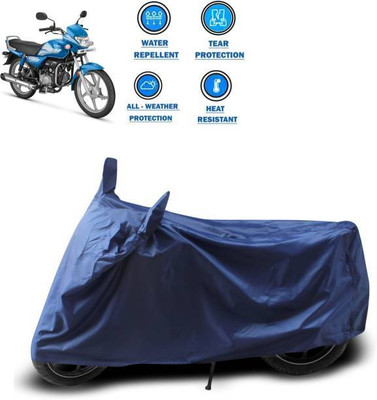 RAAMKM Two Wheeler Cover for Hero(HF Deluxe Eco, Blue)