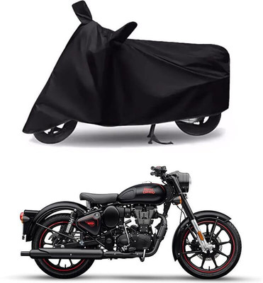 AASHTIK MART Two Wheeler Cover for Royal Enfield(Classic 350 Signals, Black)