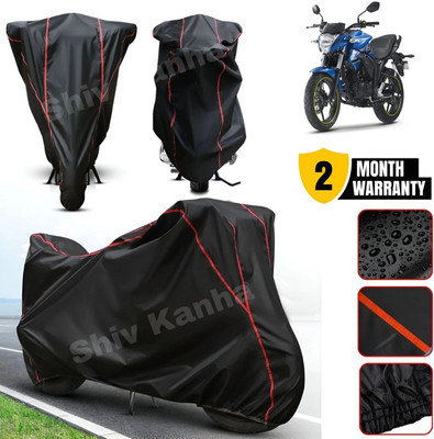 Shiv Kanha Waterproof Two Wheeler Cover for Suzuki(Gixxer, Black, Red)