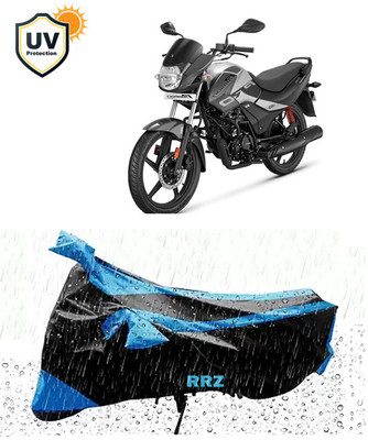 RRZ Waterproof Two Wheeler Cover for Hero(Passion Pro, Black, Blue)