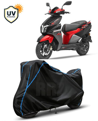 RRZ Waterproof Two Wheeler Cover for TVS(NTORQ, Black, Blue)