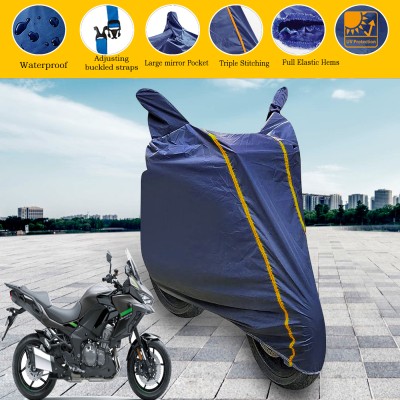 GARREGE Waterproof Two Wheeler Cover for Kawasaki(Versys 1000, Blue)