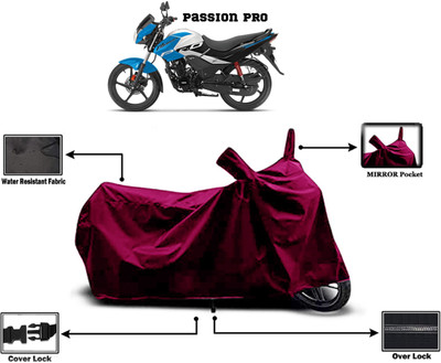 Amexride Two Wheeler Cover for Hero(MotoCorp Passion Pro, Maroon)