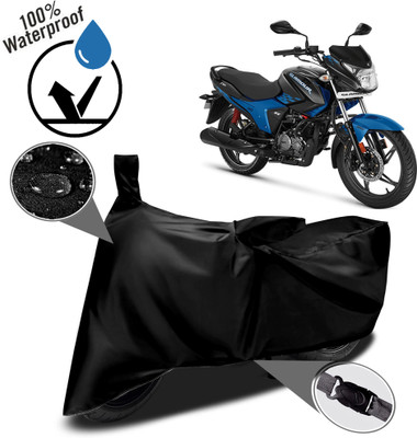 ROYAL AUTO MART Waterproof Two Wheeler Cover for Hero(Glamour, Black)