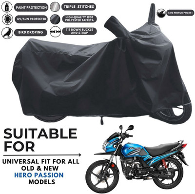 MADAFIYA Two Wheeler Cover for Hero(Passion Pro TR, Black)