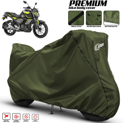 xodi Waterproof Two Wheeler Cover for Yamaha(FZ-Fi Version 3.0, Green, Black)