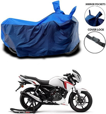 DeepShakshi AUTOMOTIVE Two Wheeler Cover for TVS(Apache RTR 160 4V, Black, Blue)