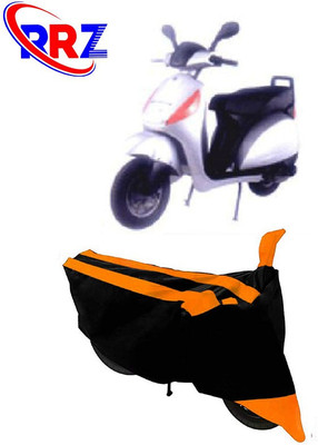 RRZ Waterproof Two Wheeler Cover for Bajaj(Fusion, Black, Orange)