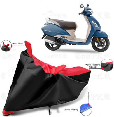 sowelar Waterproof Two Wheeler Cover for TVS(Jupiter, Red, Black)