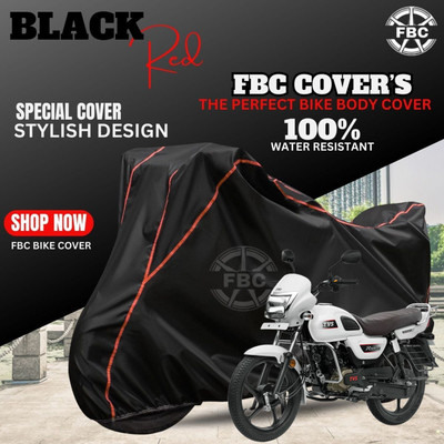OliverX Waterproof Two Wheeler Cover for TVS(Radeon, Black, Red)