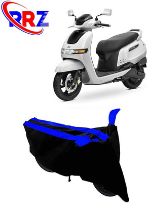 RRZ Waterproof Two Wheeler Cover for TVS(iQube, Black, Blue)
