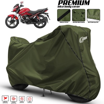 xodi Waterproof Two Wheeler Cover for Hero(Glamour FI, Green, Black)