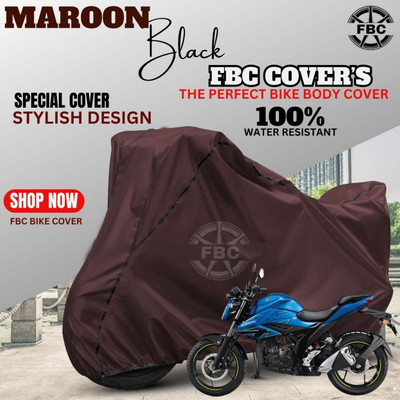 FBC Waterproof Two Wheeler Cover for Suzuki(Gixxer, Maroon)