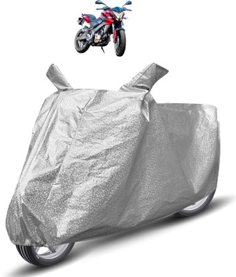 Auto Hub Waterproof Two Wheeler Cover for Bajaj(Pulsar 200, Silver)
