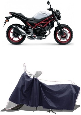 SUGASHRI Waterproof Two Wheeler Cover for Suzuki(SV650 BS6, White, Blue)