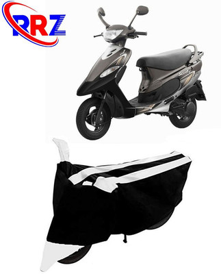 RRZ Waterproof Two Wheeler Cover for TVS(Scooty Pep+, Black, White)