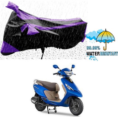 Genipap Two Wheeler Cover for TVS(Scooty Zest, Black, Blue)