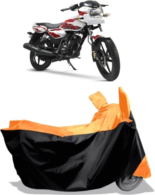 Amexride Two Wheeler Cover for TVS(Phoenix 125, Black, Orange)