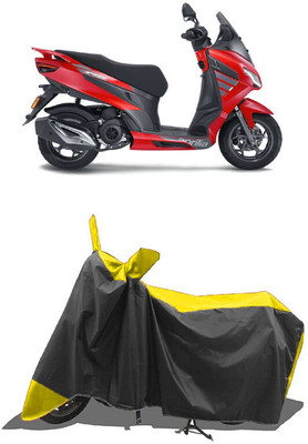 SUGASHRI Waterproof Two Wheeler Cover for Aprilia(SXR 160 BS6, Yellow, Black)