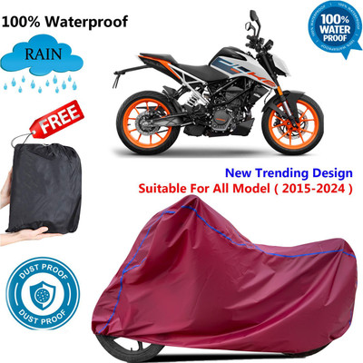 AutoGalaxy Waterproof Two Wheeler Cover for KTM(125 Duke, Maroon)