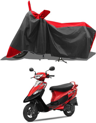 KEDIT Two Wheeler Cover for TVS(Pep Plus BS6, Red, Black)