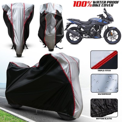 xodi Waterproof Two Wheeler Cover for Bajaj(Pulsar 220F, Silver, Black, Multicolor)