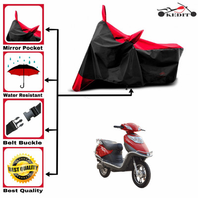 DeepShakshi AUTOMOTIVE Two Wheeler Cover for Hero(Electric Flash, Red, Black)