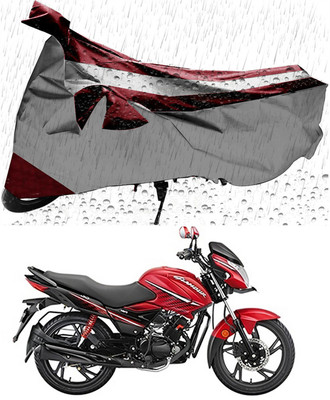 RRZ Two Wheeler Cover for Hero(Glamour i3s, Maroon, Silver)