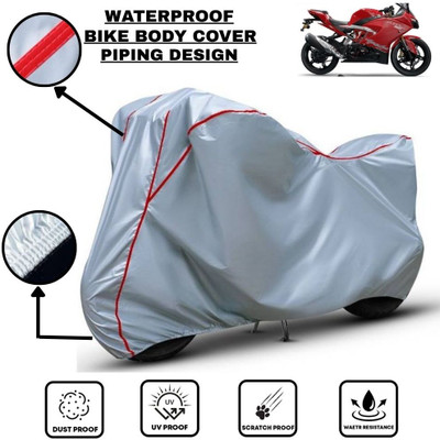 LE PRA Waterproof Two Wheeler Cover for TVS(Apache RR 310, Silver, Red)