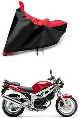 DeepShakshi AUTOMOTIVE Waterproof Two Wheeler Cover for Suzuki(SV 650, Red, Black)