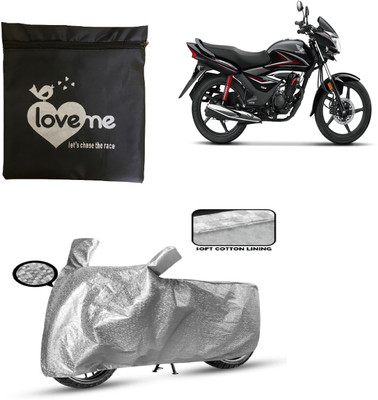Love Me Two Wheeler Cover for Honda(CB Shine, Silver)