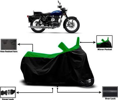 Amexride Two Wheeler Cover for Royal Enfield(Bullet 350 New BS6, Green)