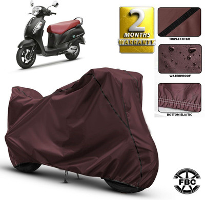 FBC Waterproof Two Wheeler Cover for Suzuki(Access, Maroon)