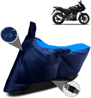 DeepShakshi AUTOMOTIVE Two Wheeler Cover for Bajaj(Pulsar 180F, Blue, Black)