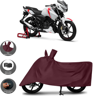 WMIZEXA Waterproof Two Wheeler Cover for TVS(Apache RTR 160, Maroon)