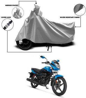 SEBONGO Waterproof Two Wheeler Cover for Hero(Splendor I Smart, Silver)